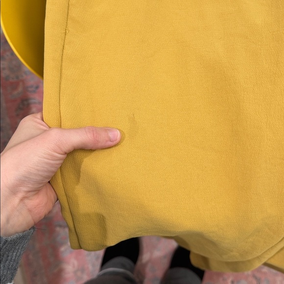 Wilfred Mustard Yellow Crepe Tie Front Zip Double Clasp Closure Ankle Pants 0 - Picture 7 of 8